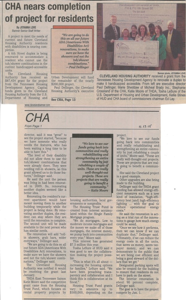 article announcing completion of renovation project